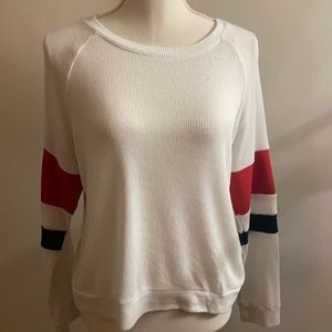 White, red and Blue long sleeve